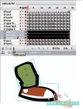 Flash cs3教程:人物行走動畫制作技巧,PS教程,思緣教程網(wǎng)