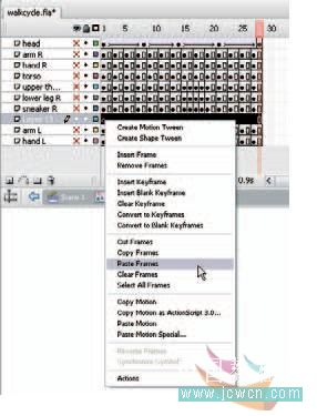 Flash cs3教程:人物行走動畫制作技巧,PS教程,思緣教程網(wǎng)