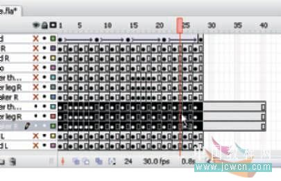 Flash cs3教程:人物行走動畫制作技巧,PS教程,思緣教程網(wǎng)