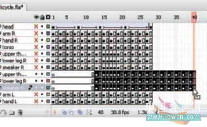 Flash cs3教程:人物行走動畫制作技巧,PS教程,思緣教程網(wǎng)