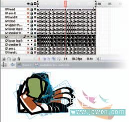 Flash cs3教程:人物行走動畫制作技巧,PS教程,思緣教程網(wǎng)