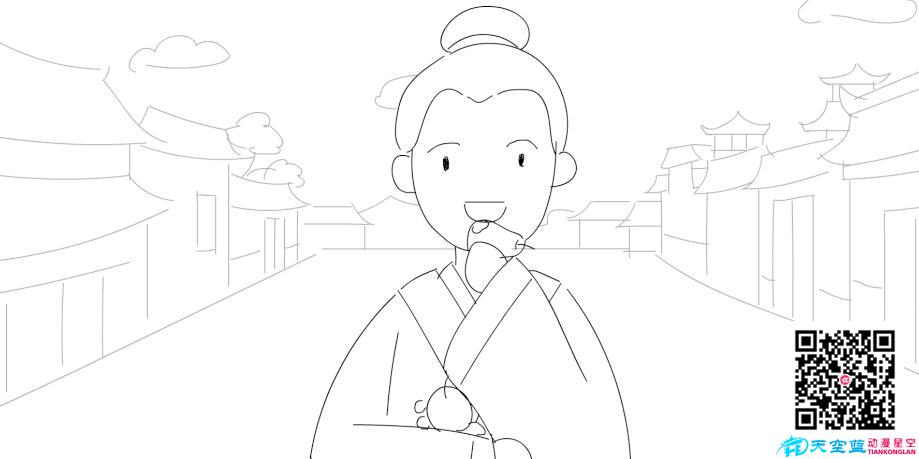 正面，男主吃著梨.jpg