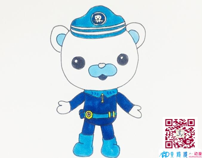 最后將腰帶部件涂黃后，衣服整體涂上暗藍(lán)色，聰明的巴克隊(duì)長(zhǎng)就畫好啦.jpg