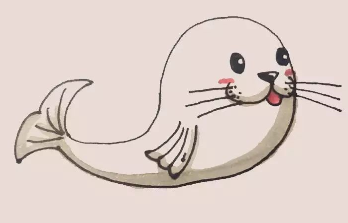 第七步：最后給畫好的海豹涂上漂亮的顏色就好了。.png