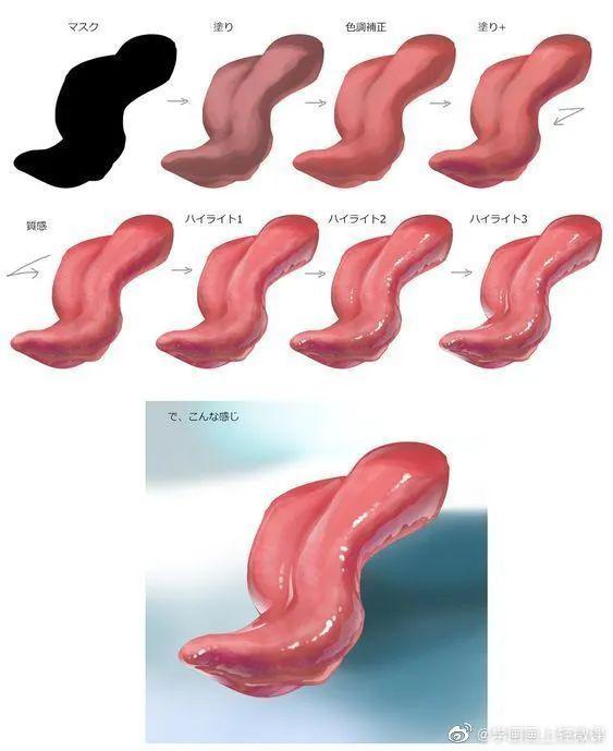 手繪動(dòng)漫設(shè)計(jì)嘴巴、舌頭，畫(huà)法分享
