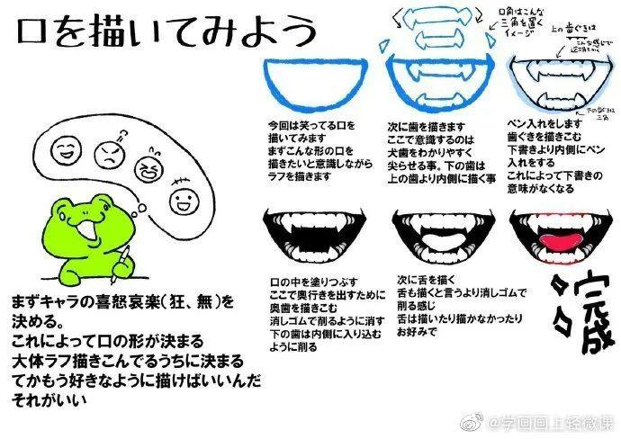 手繪動(dòng)漫設(shè)計(jì)嘴巴、舌頭，畫(huà)法分享