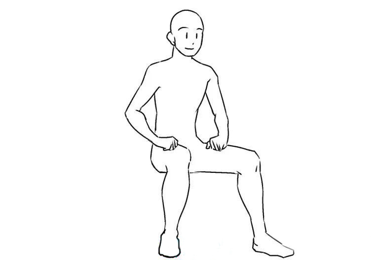 男性坐在椅子上時(shí)，肘部外張，膝蓋張開.jpg