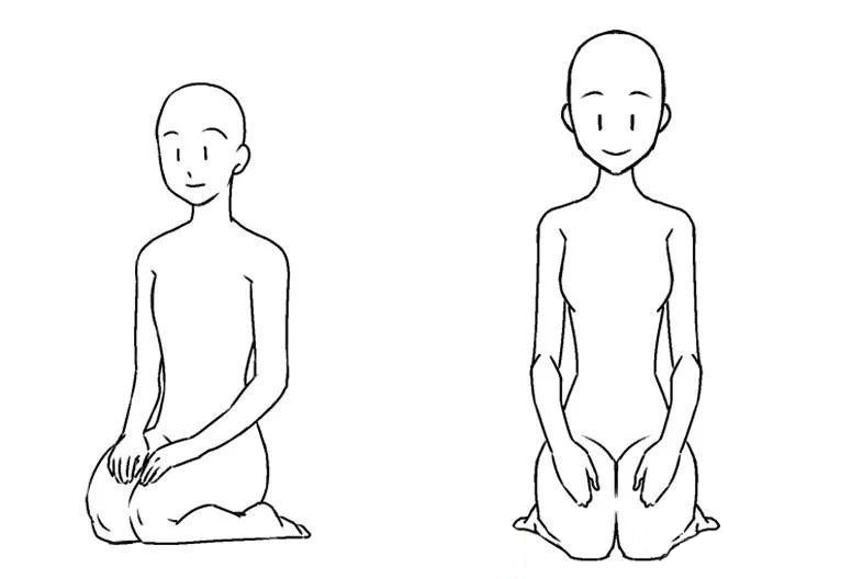 女性，跪坐時(shí)，肘部更靠近身體.jpg
