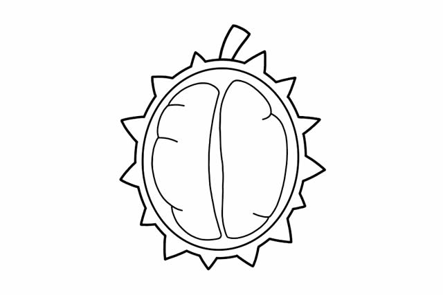彩色榴蓮簡(jiǎn)筆畫(huà)步驟畫(huà)法圖片