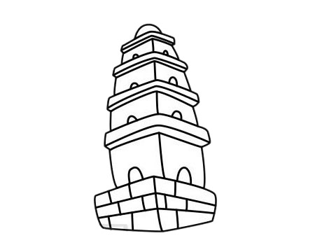寺廟簡(jiǎn)筆畫圖片