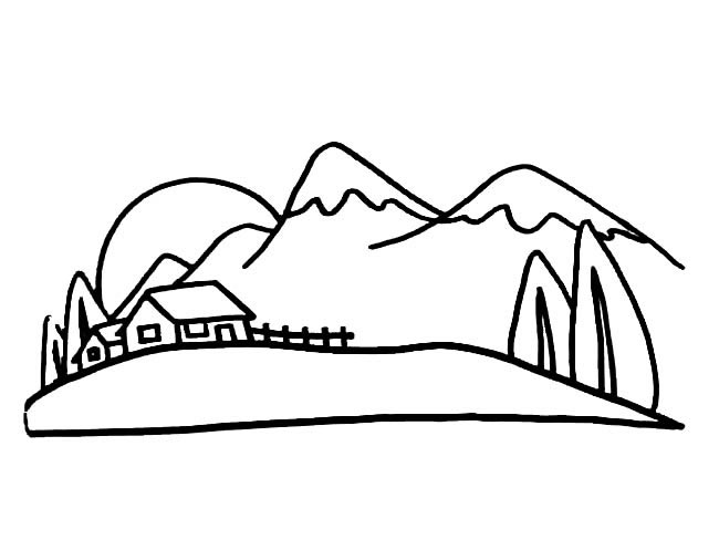 山下庭院場景怎么畫？