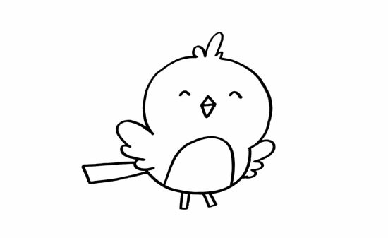 可愛(ài)的小鳥(niǎo)簡(jiǎn)筆畫(huà)步驟圖