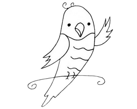 卡通鸚鵡簡(jiǎn)筆畫圖片