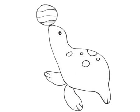 海獅簡(jiǎn)筆畫圖片
