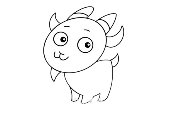 可愛(ài)卡通山羊簡(jiǎn)筆畫圖片