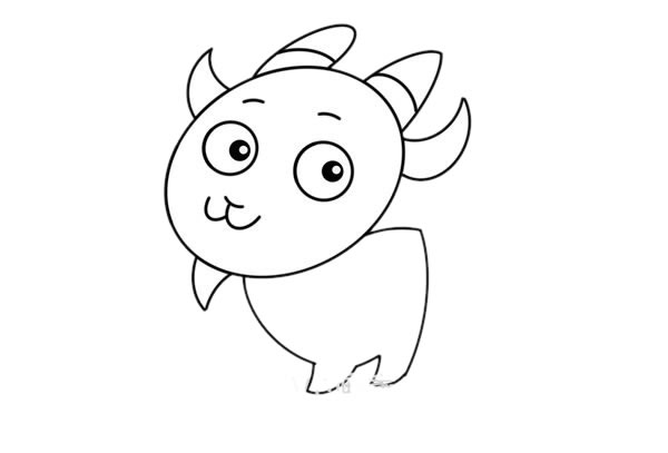 可愛(ài)卡通山羊簡(jiǎn)筆畫圖片