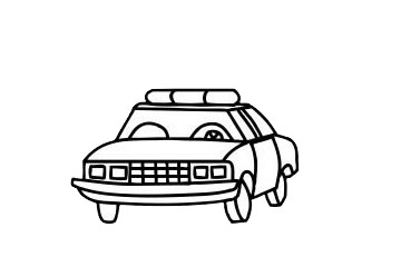 警車 警車簡筆畫圖片大全作品一