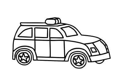 警車 警車簡筆畫圖片大全作品五