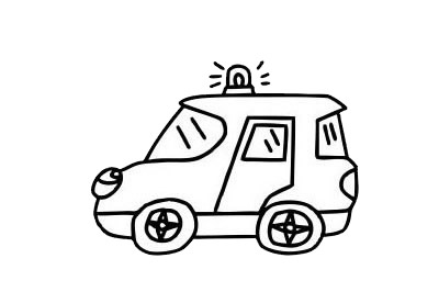 警車 警車簡筆畫圖片大全作品四