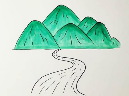 高山流水簡(jiǎn)筆畫(huà)怎么畫(huà)簡(jiǎn)單又漂亮