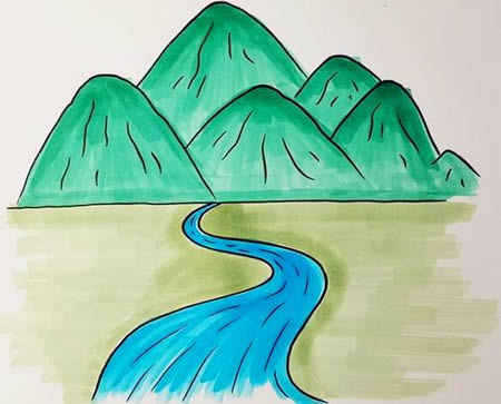 高山流水簡(jiǎn)筆畫(huà)怎么畫(huà)簡(jiǎn)單又漂亮