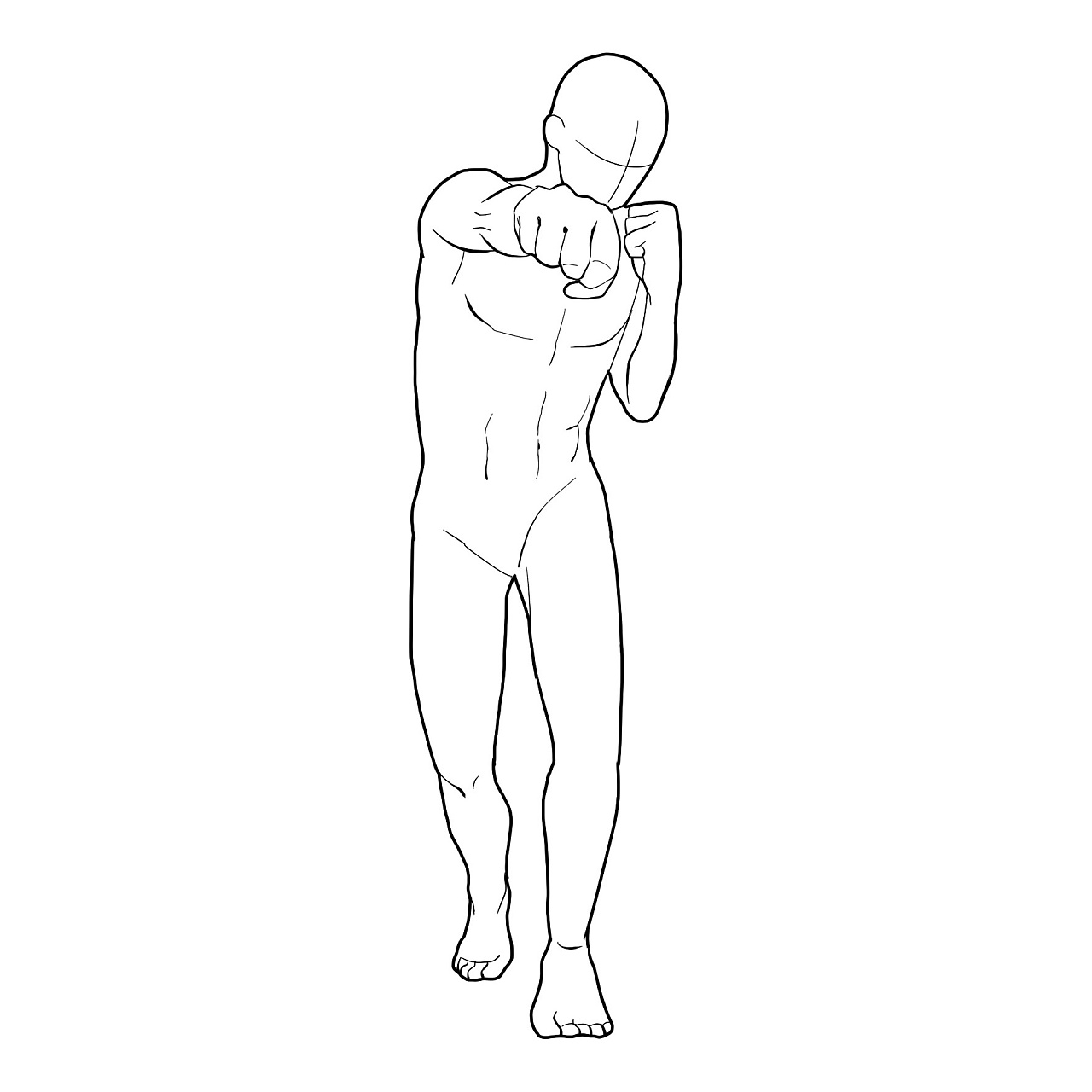 人體打斗格斗動(dòng)作線(xiàn)稿