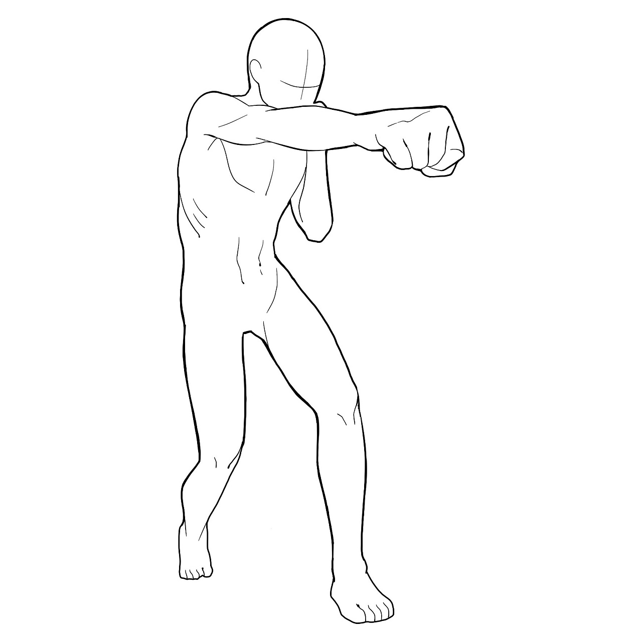 人體打斗格斗動(dòng)作線(xiàn)稿