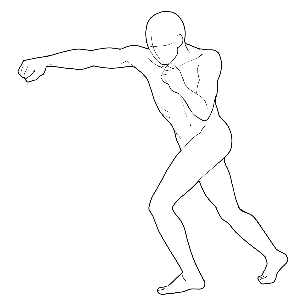 人體打斗格斗動(dòng)作線(xiàn)稿
