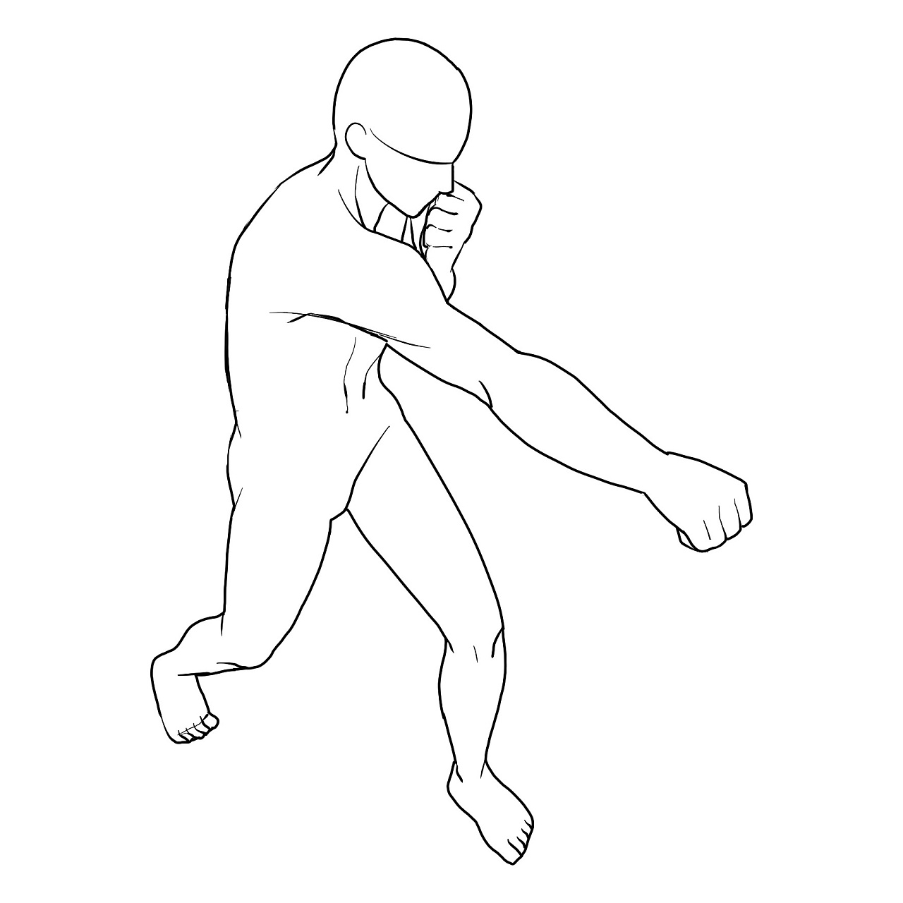 人體打斗格斗動(dòng)作線(xiàn)稿