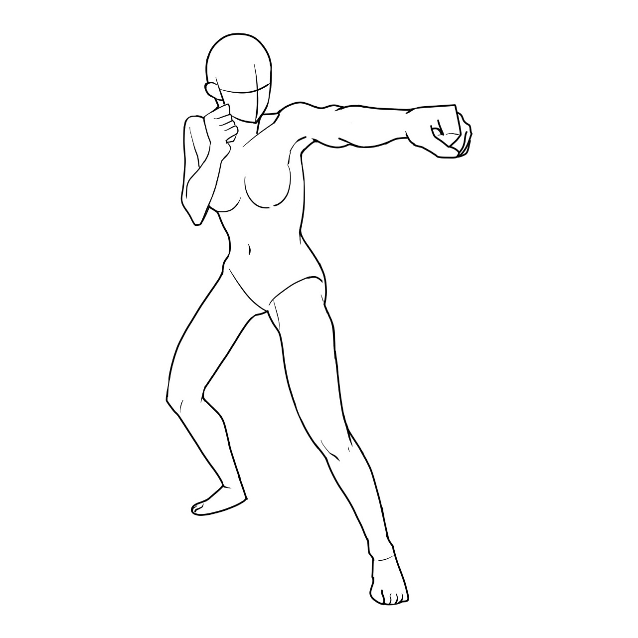 人體打斗格斗動(dòng)作線(xiàn)稿