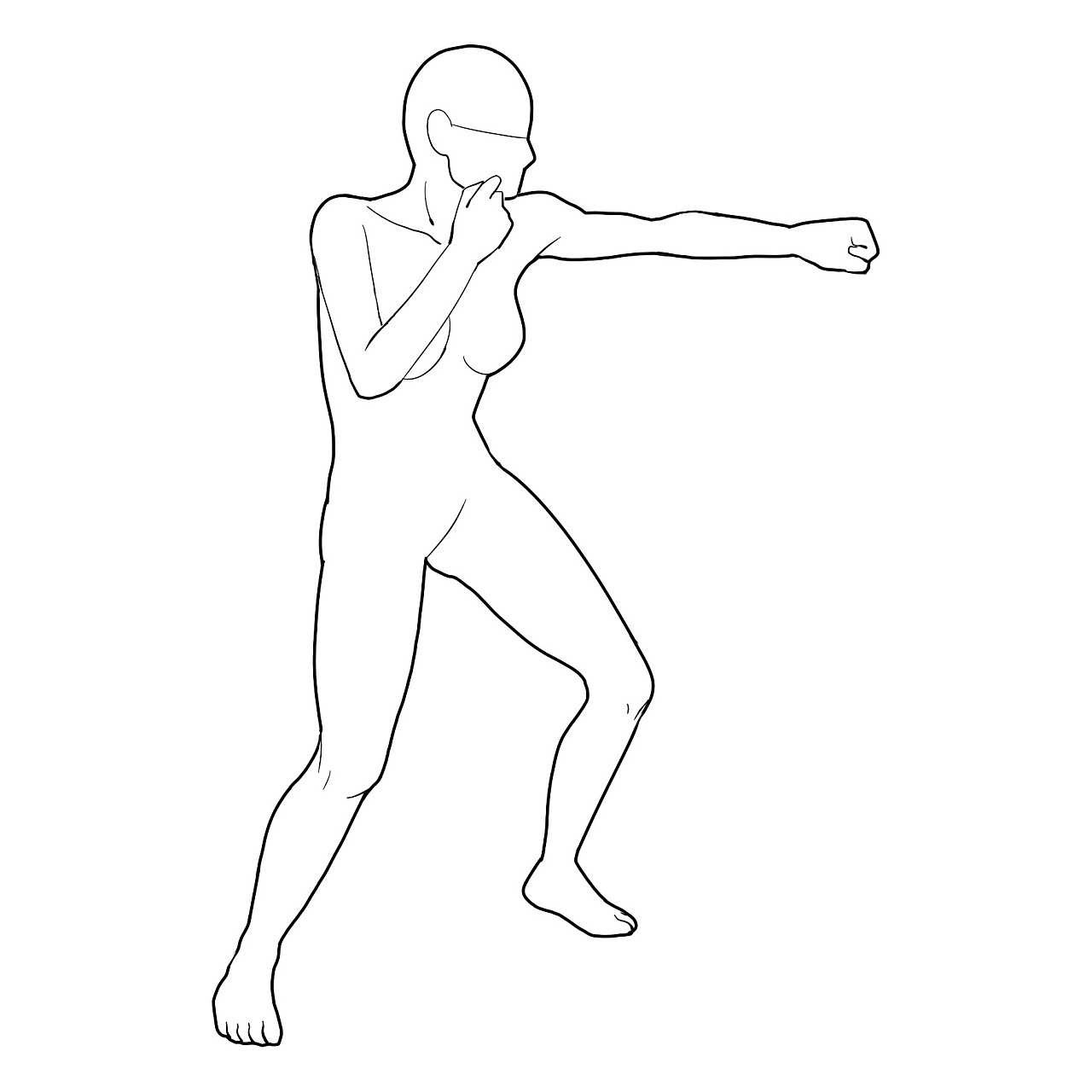 人體打斗格斗動(dòng)作線(xiàn)稿