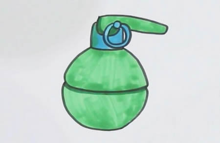 手榴彈簡(jiǎn)筆畫(huà)步驟圖解-手榴彈怎么畫(huà)