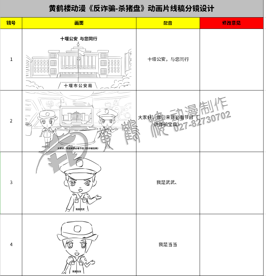 黃鶴樓動漫《反詐騙-殺豬盤》動畫片線稿分鏡設計1-4.jpg