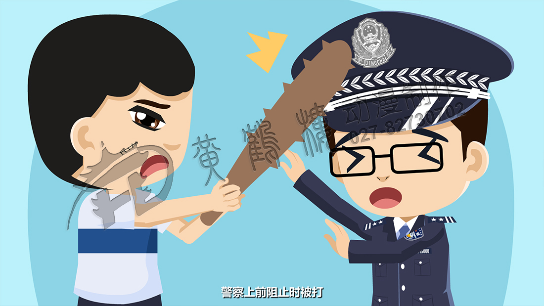 又撿起一根木棒沖過來打砸警車，警察上前阻止時(shí)被打.jpg