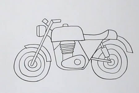 摩托車怎么畫簡(jiǎn)單又好看-摩托車簡(jiǎn)筆畫彩色
