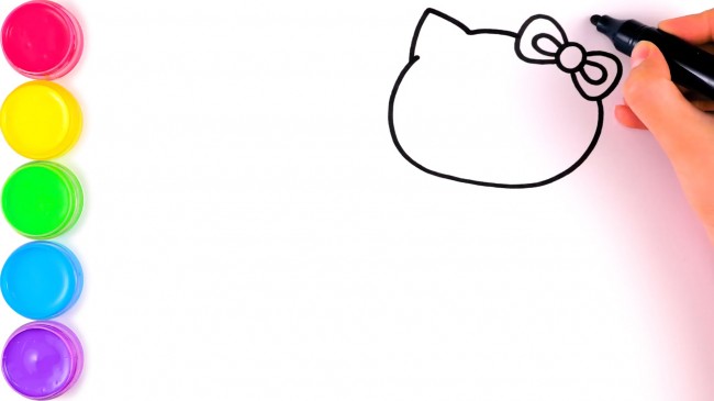 動漫手繪hello kitty貓的畫法，hello kitty貓美人魚步驟教程