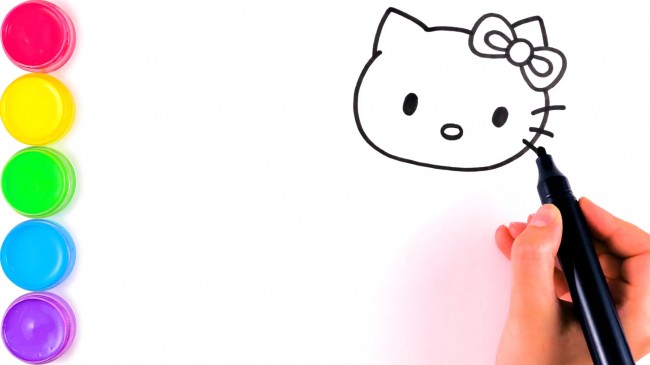 動漫手繪hello kitty貓的畫法，hello kitty貓美人魚步驟教程