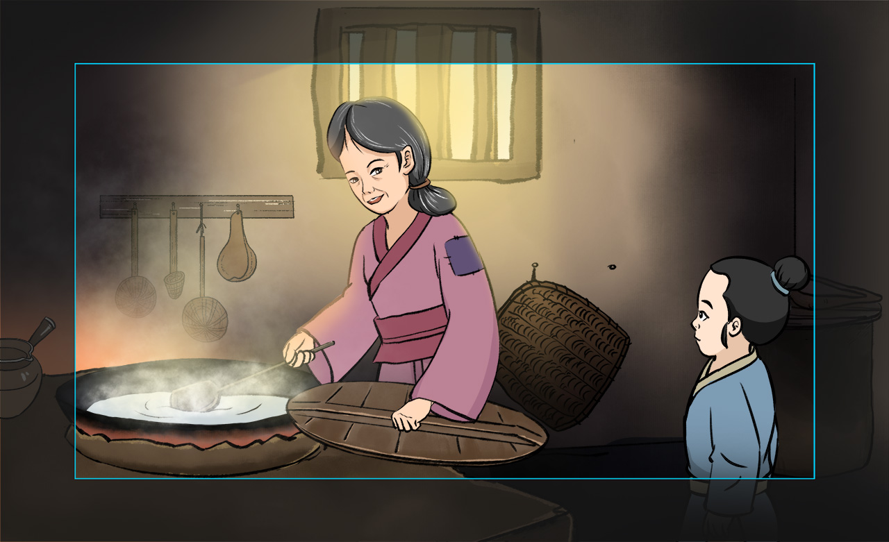 小孟宗看著母親早生的白發(fā)，心里很難過.jpg