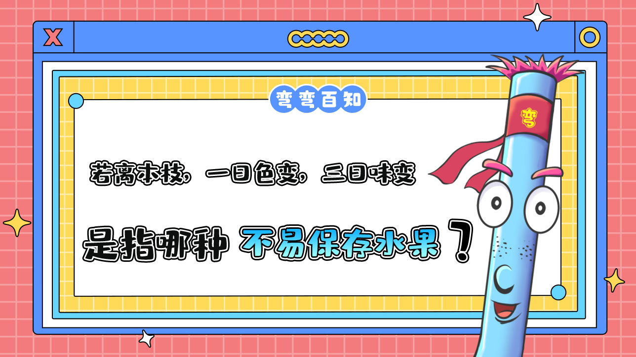 古人云“若離本枝，一日色變，三日味變”是指哪種不易保存的水果？.jpg